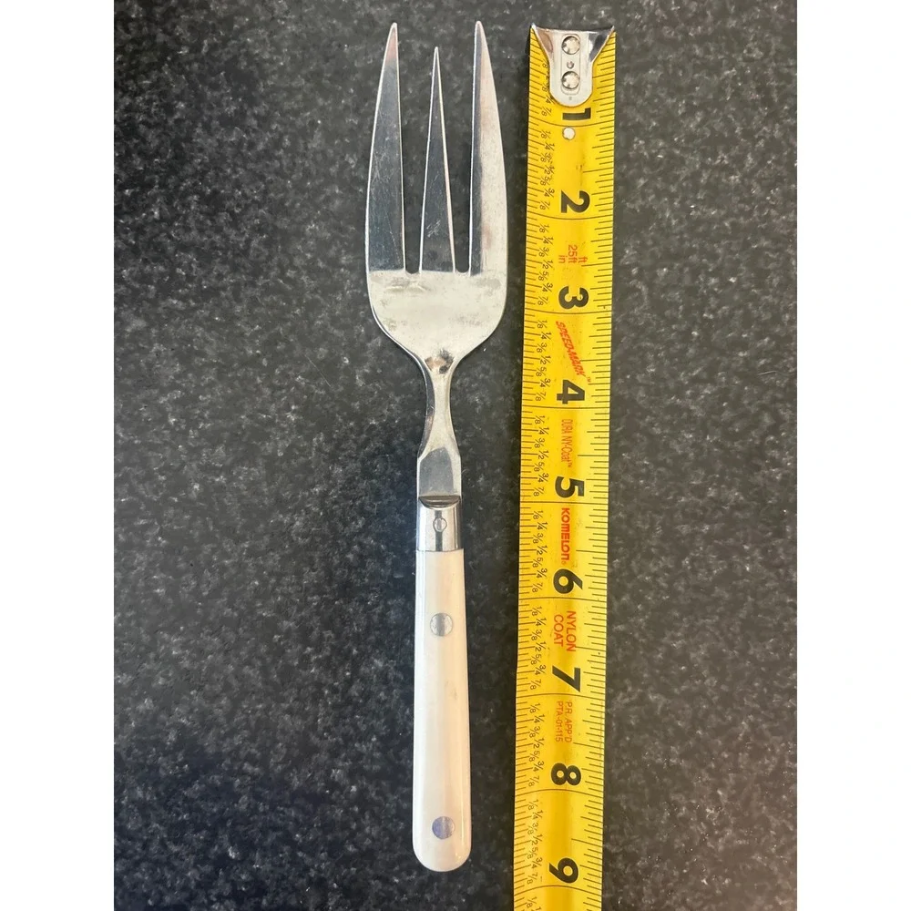 Washington Forge Mardi Gras Cold Meat Fork Stainless Steel Cream Riveted Handle